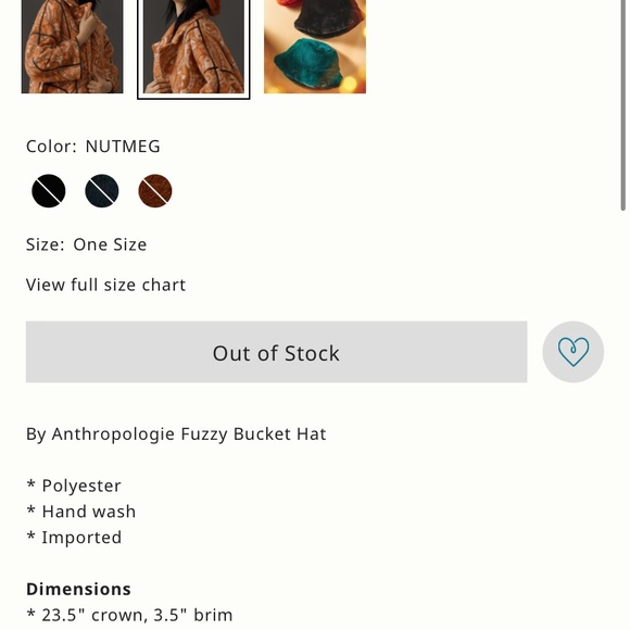 Anthropologie fuzzy bucket hat orange - Picture 4 of 7
